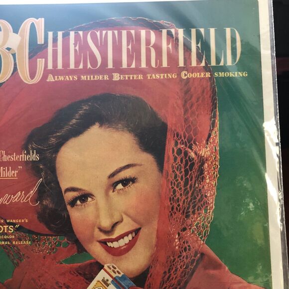 RARE 1950s Chesterfield Cigarette Ad w/Susan Hayward in “Tap Roots” Movie; - Picture 4 of 11